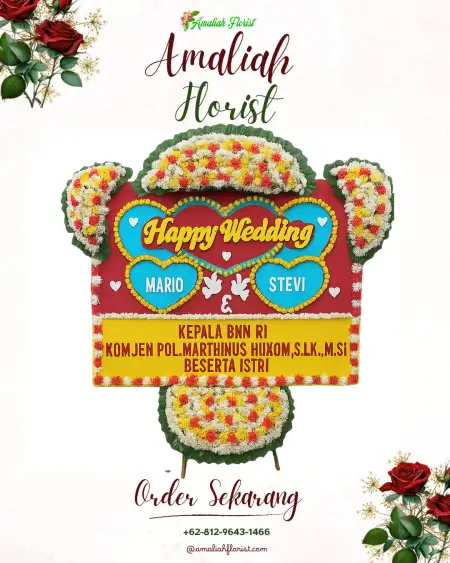 Papan Bunga Pernikahan Tegaron